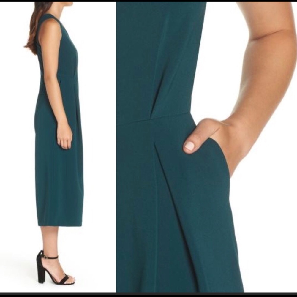 CAARA green wide leg jumpsuit size large - Picture 2 of 10